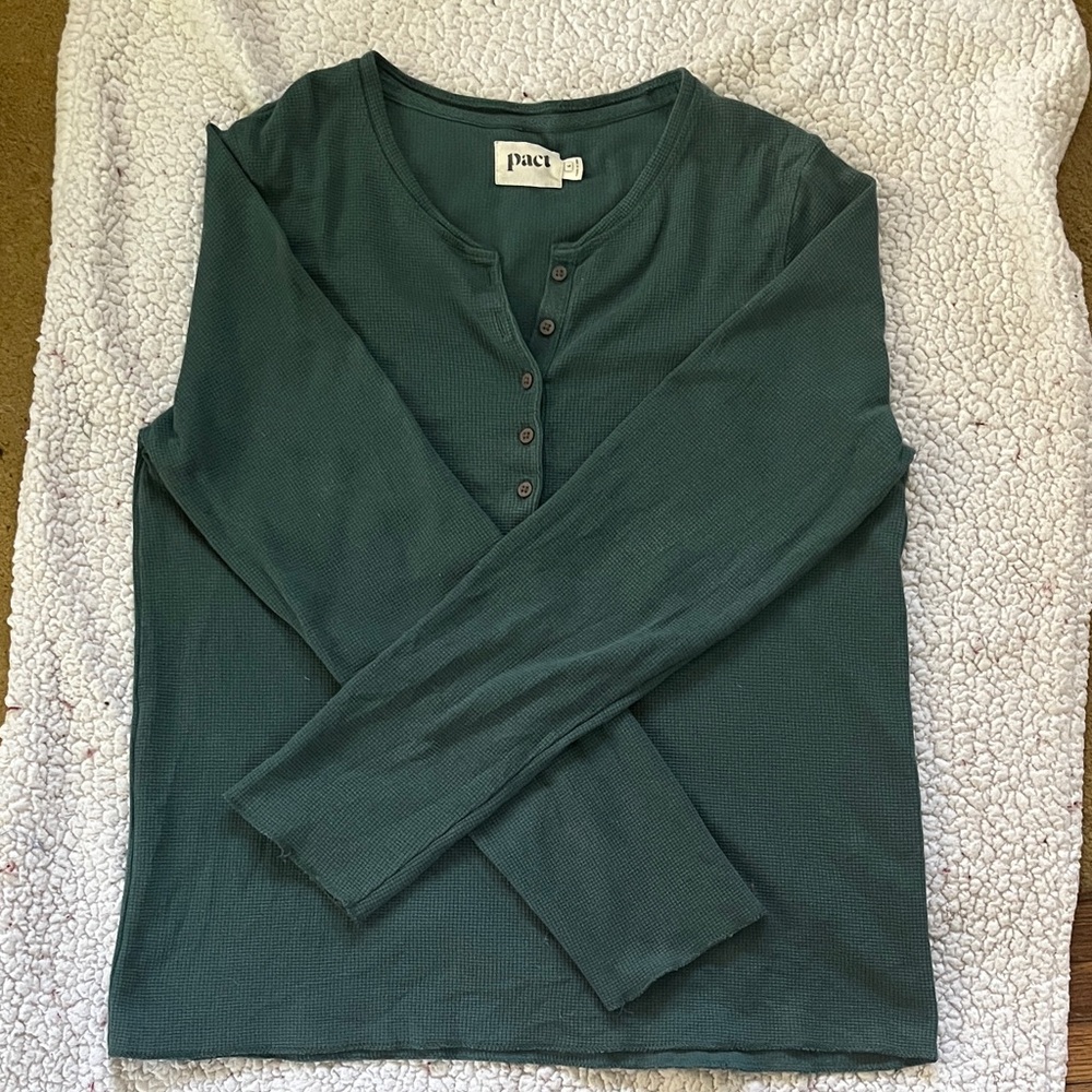 Pact Forest Green Henley Top